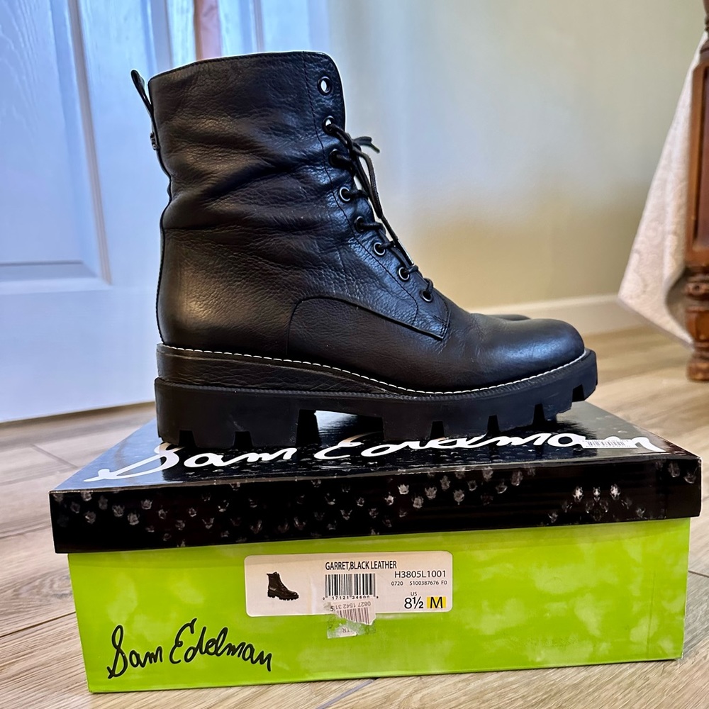 Sam Edelman Garret Combat Platform Leather Boots
